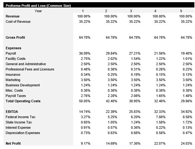 Online Boutique Common Size Income Statement