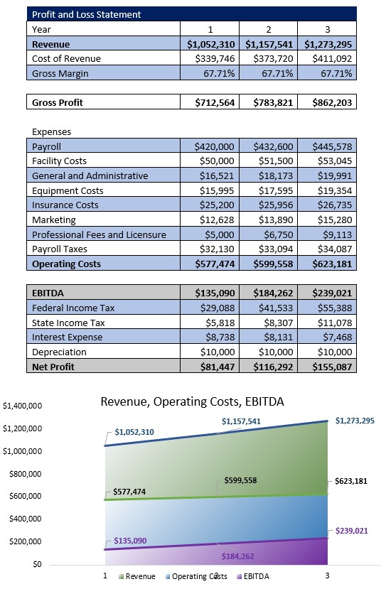 Comedy Club Profit and Loss Statement