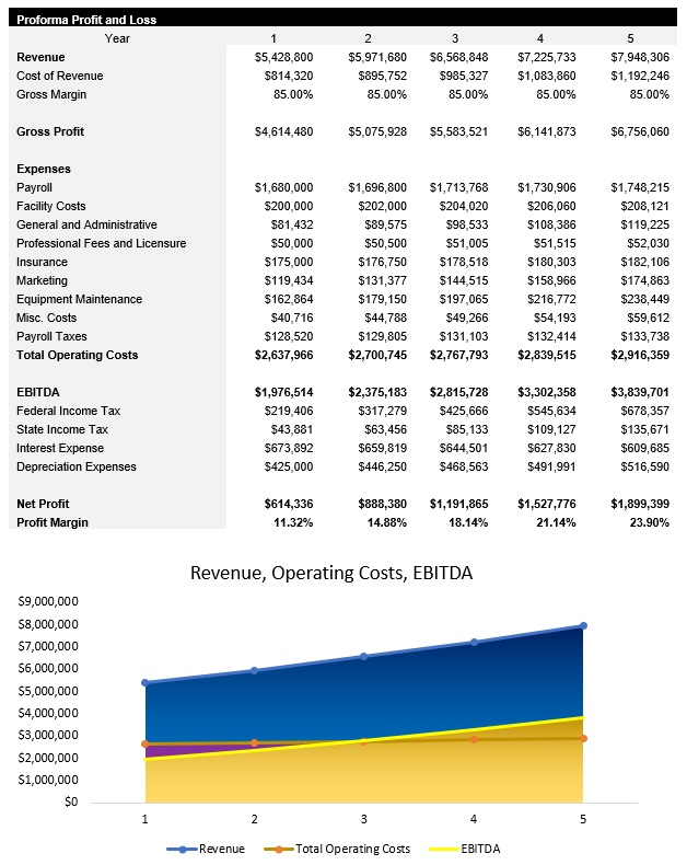 Medical Imaging Income Statement