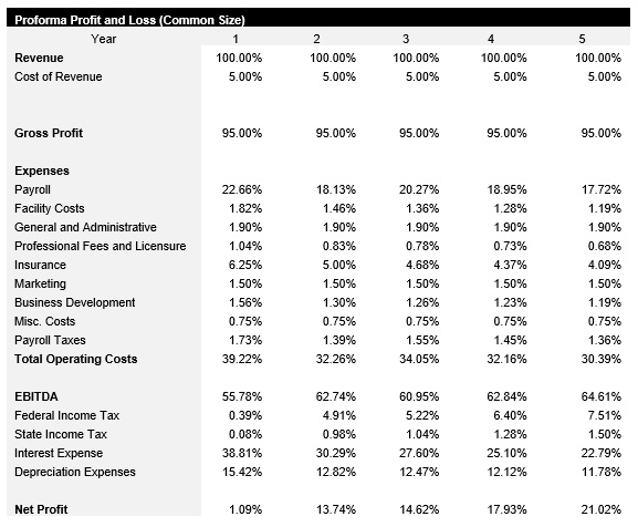 Real Estate Common Size Income Statement