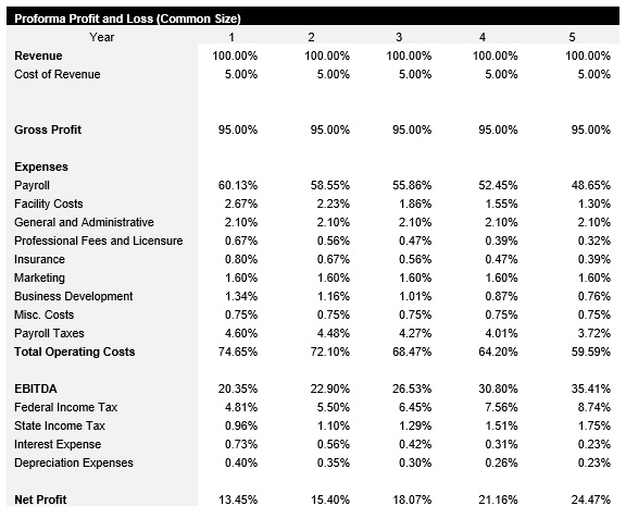 Truck Dispatch Common Size Income Statement