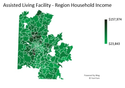 Sample Assisted Living Facility Target Market Household Income Analysis