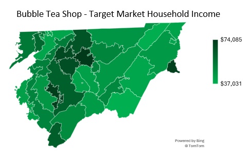 Bubble Tea Shop Target Market Household Income Analysis