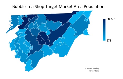 Bubble Tea Shop Target Market Population Analysis