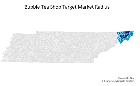 Bubble Tea Shop Target Market Radius