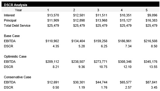 Burger Restaurant DSCR Analysis