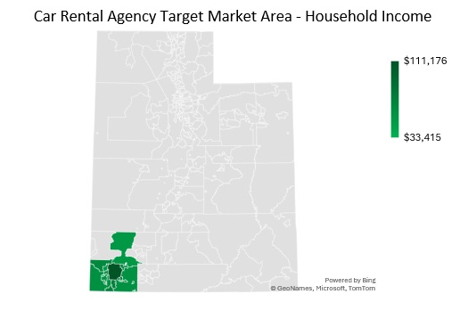 Car Rental Agency Target Market Household Income Analysis