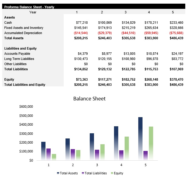 Sample Cleaning Service Balance Sheet