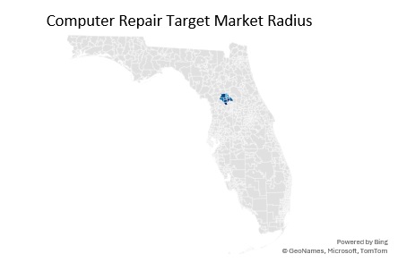 Computer Repair Target Market Radius