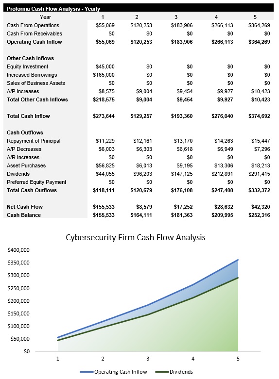 Sample Cybersecurity IT Firm Cash Flow Analysis