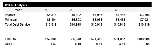 Sample Dog Groomer DSCR Analysis