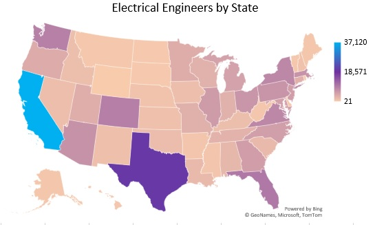 Electrical Engineer Employment by State
