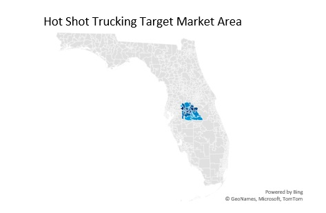 Sample Hot Shot Trucking Target Market Radius Analysis