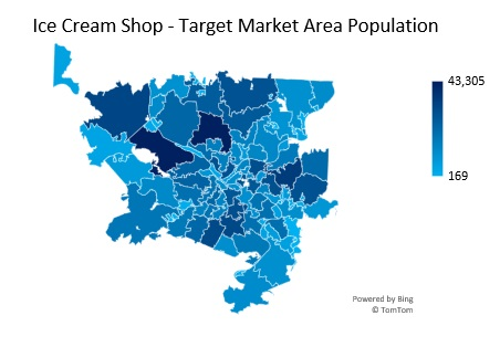 Ice Cream Shop Target Market Population Analysis