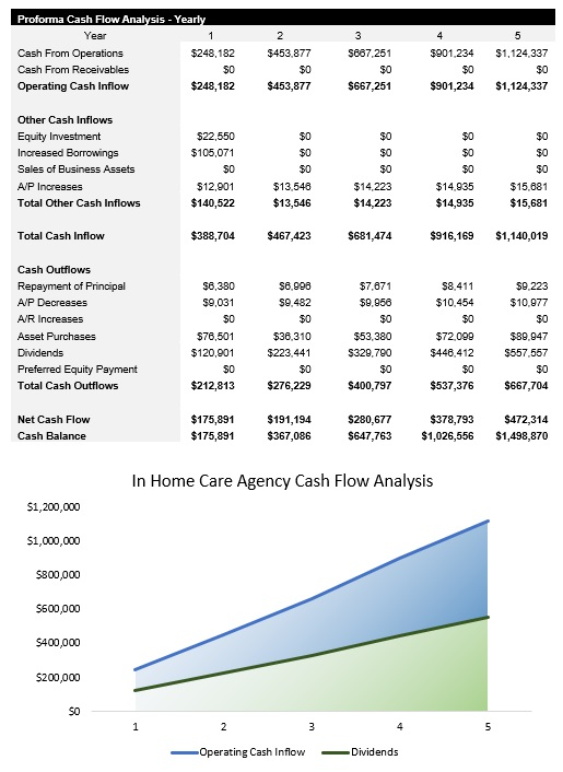 Sample In Home Care Agency Cash Flow Analysis