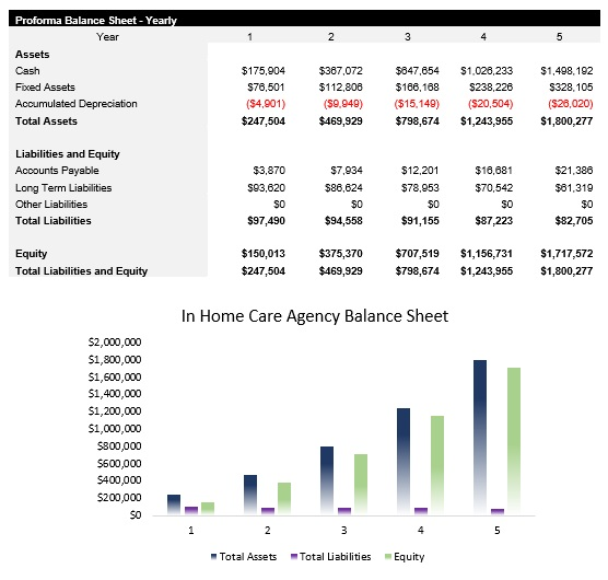 Sample In Home Care Agency Balance Sheet