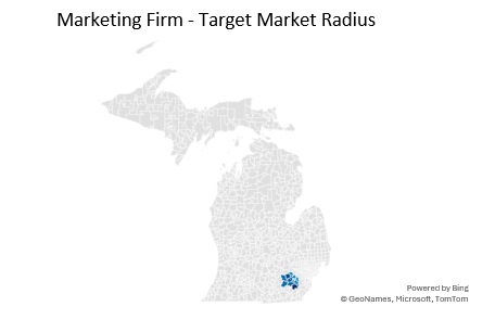 Marketing Firm Regional Target Market Range