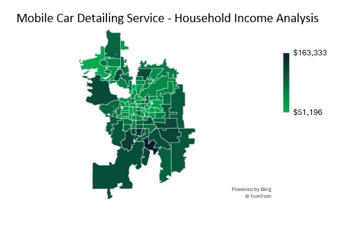 Mobile Car Detailing Service Household Income Analysis 