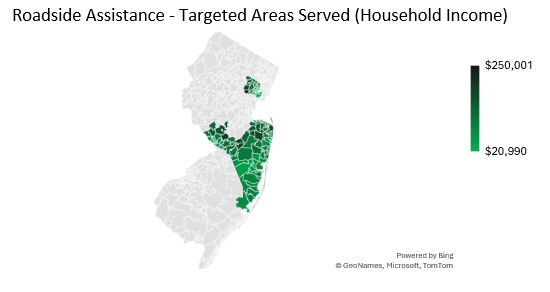 Roadside Assistance Target Area Analysis - Household Income