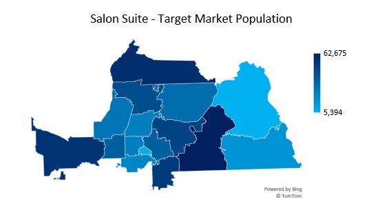 Salon Suite Target Market Population Analysis