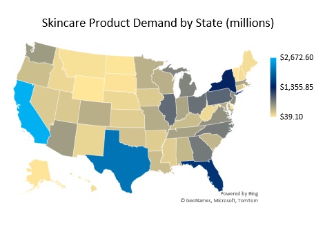 Skincare Product Demand by State