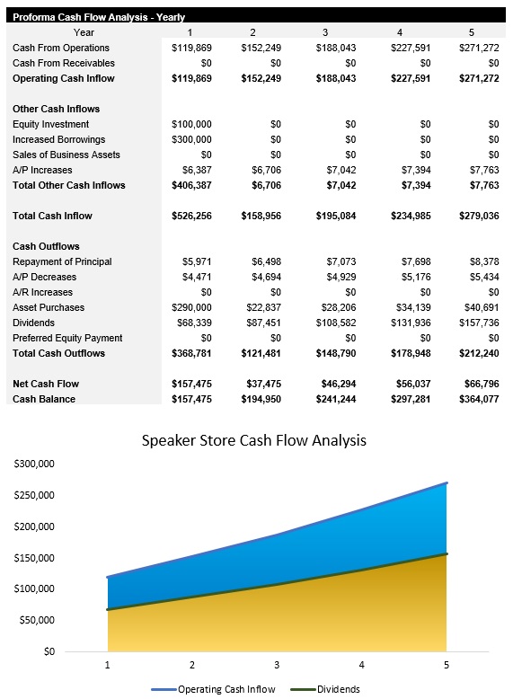 Sample Speaker Store Cash Flow Analysis