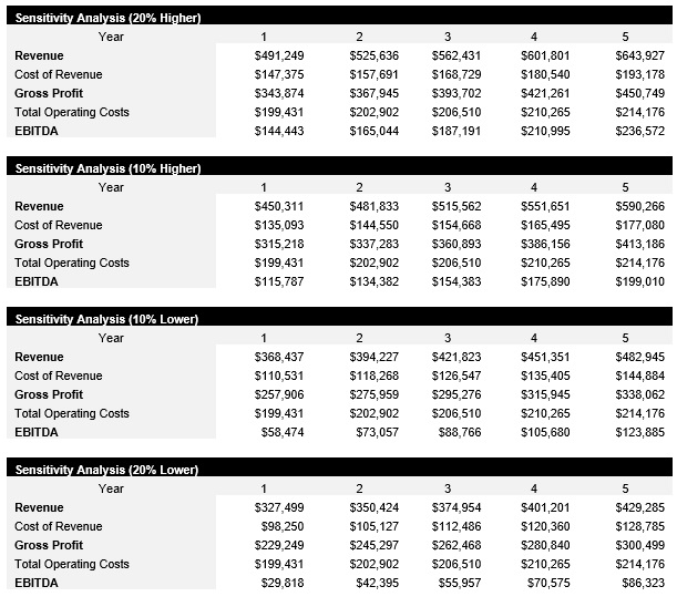Vinyl Record Shop Sensitivity Analysis