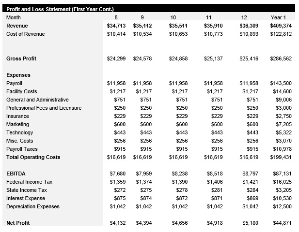 Vinyl Record Shop Monthly Income Statement Continued