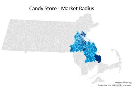 Candy Store Target Market Radius