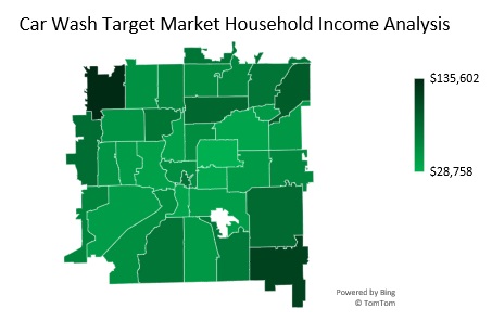 Car Wash Target Market Household Income Analysis