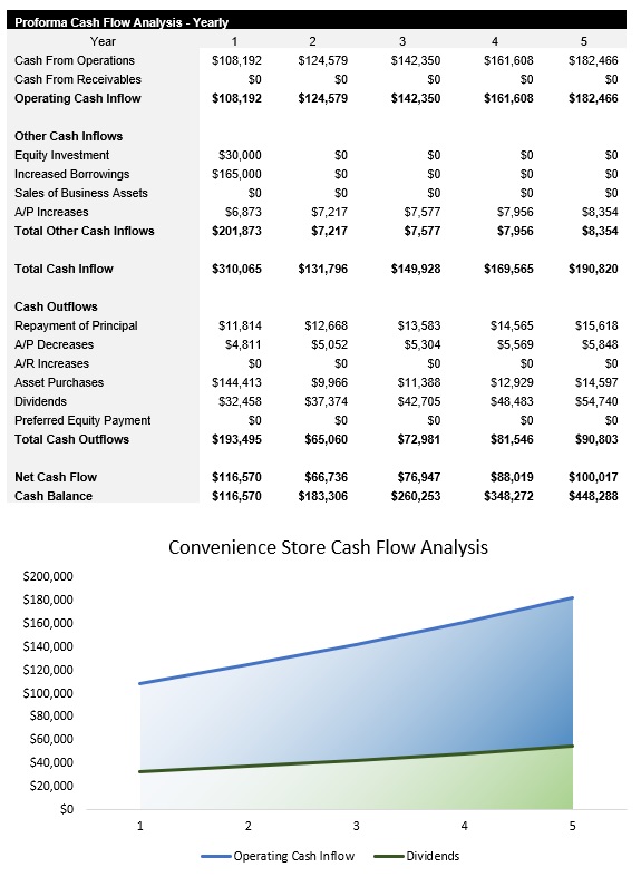 Sample Convenience Store Cash Flow Analysis